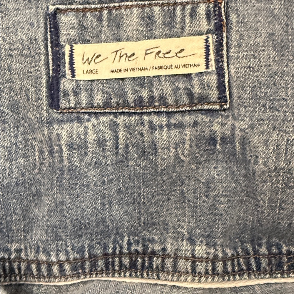 We The Free shirt jacket L copper zip & snap on sleeve buttons. ruched waist - Picture 5 of 9